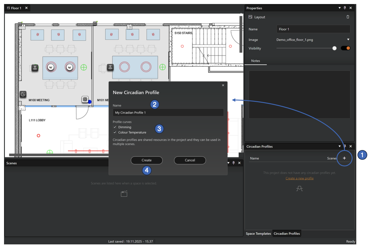Creating a circadian profile image