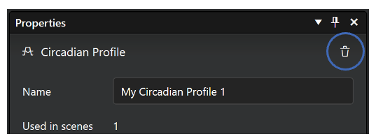 Deleting circadian profile